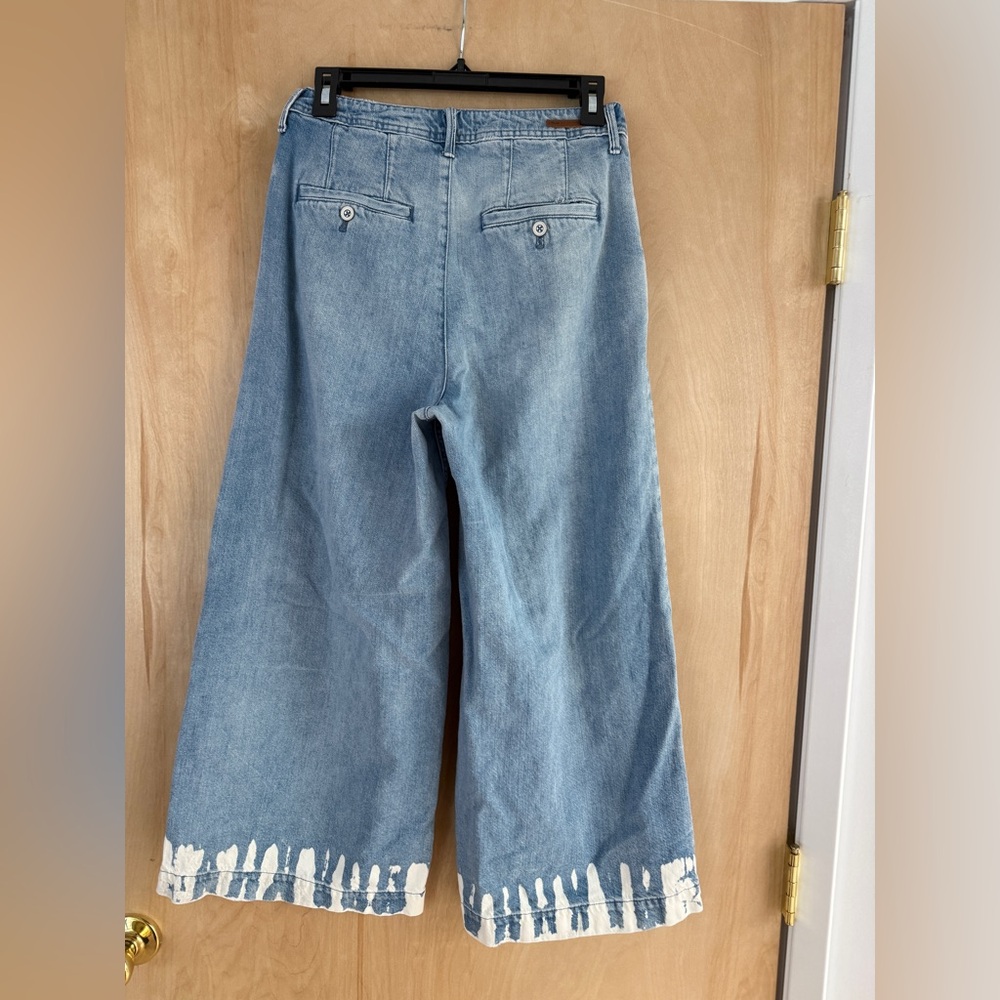 Pilcro and the Letterpress (Anthropologie) Light Bleach Tie Dye Wide Leg Jeans - Picture 12 of 16